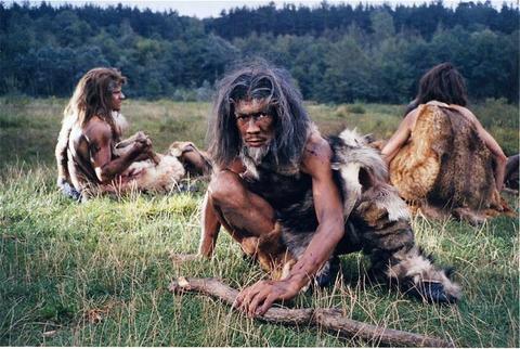 Cavemen eating